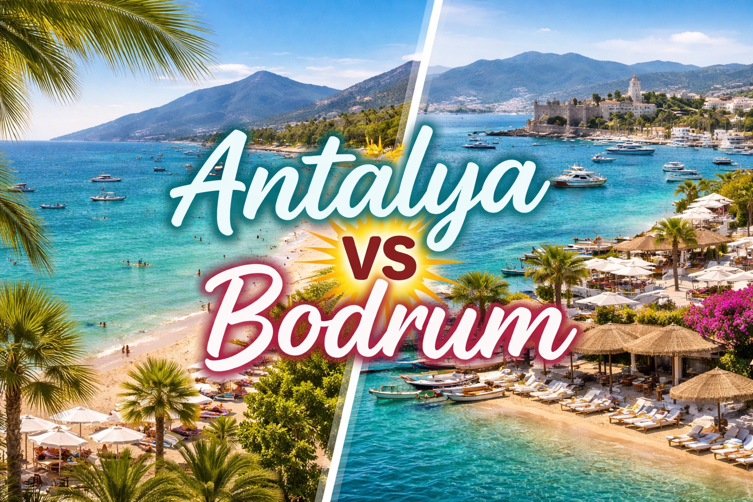 Antalya vs Bodrum travel guide comparison Turkey
